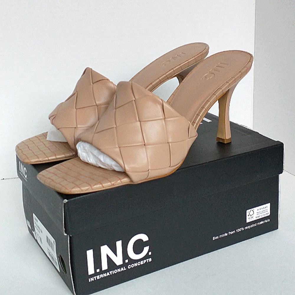 New w/Box Inc International Concepts Liah Braided Vegan Leather Dress Mules - Picture 4 of 10
